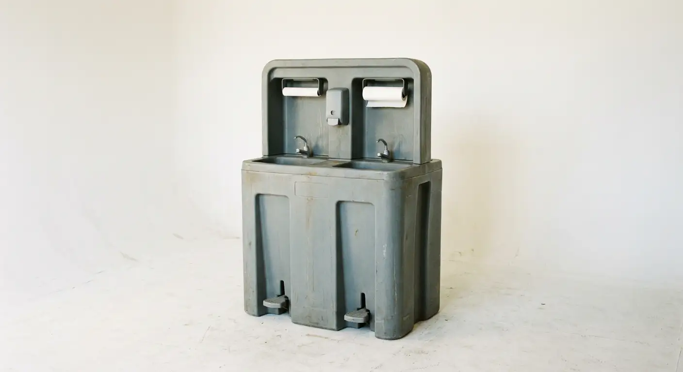 Portable hand wash station unit technical view in Flint, MI